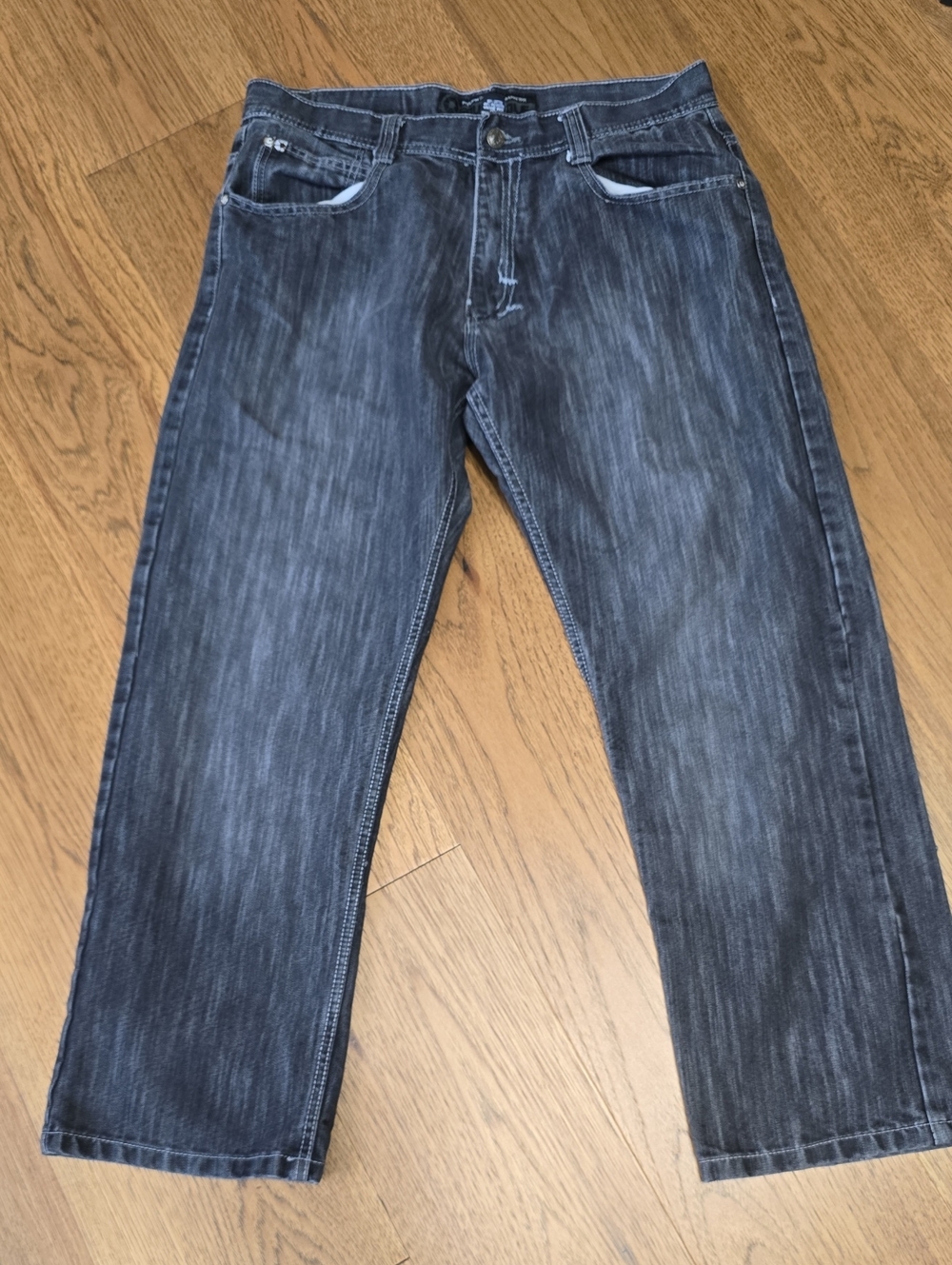 South Pole Men's Relaxed Straight Jeans - Faded Black